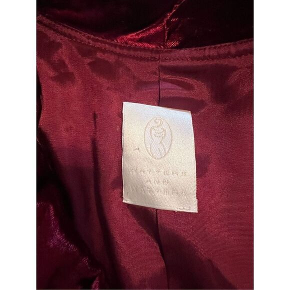 Vintage Watters & Watters Jacket and Skirt Red Velvet 2 Piece Set Size 12 - Picture 6 of 9